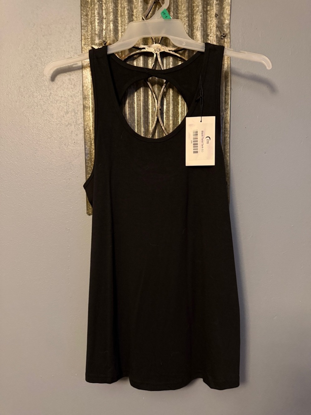 ZYIA Black Tank Top with Keyhole Back